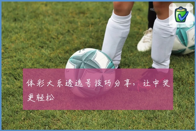 体彩大乐透选号技巧分享,让中奖更轻松